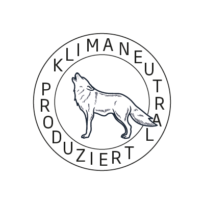 Logo Klimaneutral Kampagne heulender Wolf