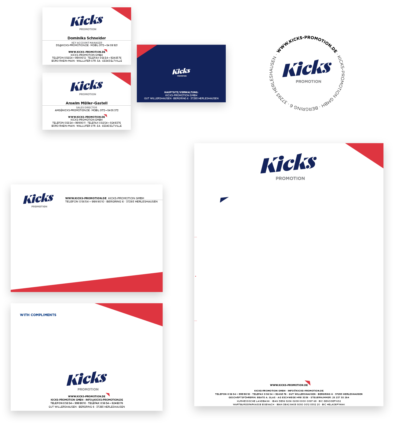 Kicks Markenentwicklung Geschäftsausstattung