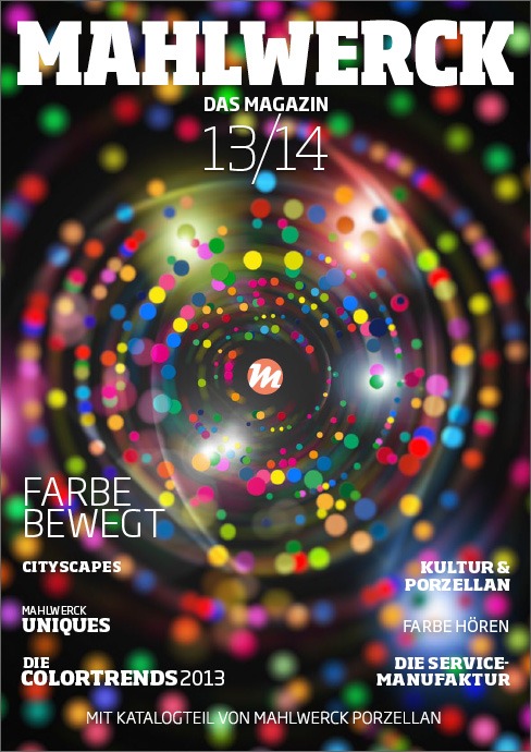 Katalog Mahlwerck-Porzellan 2013 Cover mit Punkte-Design als Markenelement