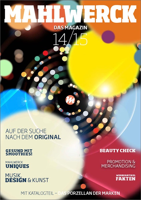 Katalog Mahlwerck-Porzellan 2014 Cover mit Punkte-Design als Markenelement