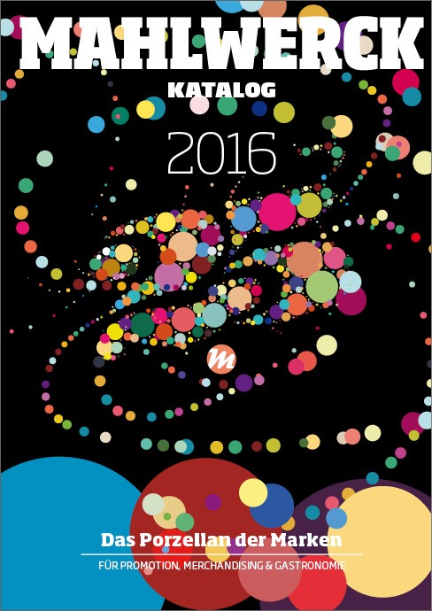 Katalog Mahlwerck-Porzellan 2016 Cover mit Punkte-Design als Markenelement