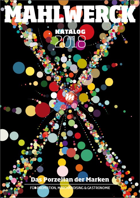 Katalog Mahlwerck-Porzellan 2018 Cover mit Punkte-Design als Markenelement