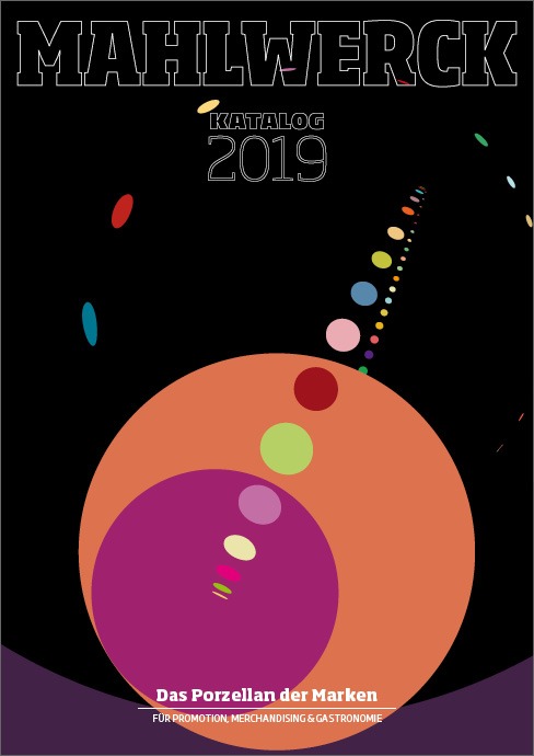 Katalog Mahlwerck-Porzellan 2019 Cover mit Punkte-Design als Markenelement