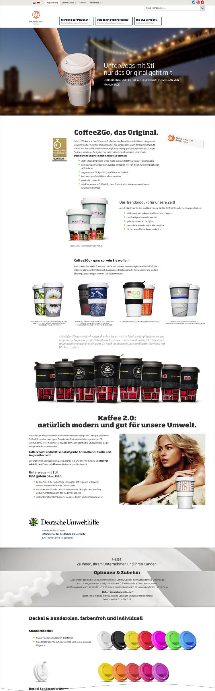 Das Product Special für Coffee to Go - Mahlwerck Website